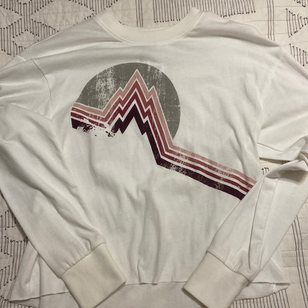 NWT Graphic Long Sleeve Crop